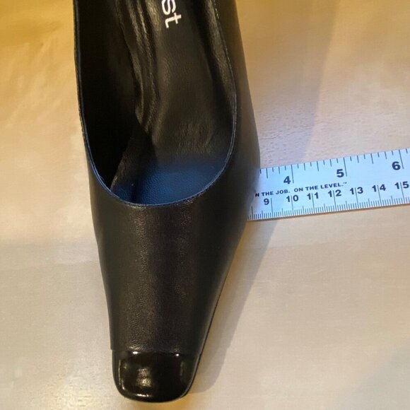 Vintage Feet First Gemina Black Leather Pointed-Toe Heels 6.5 genuine leather - Picture 14 of 16